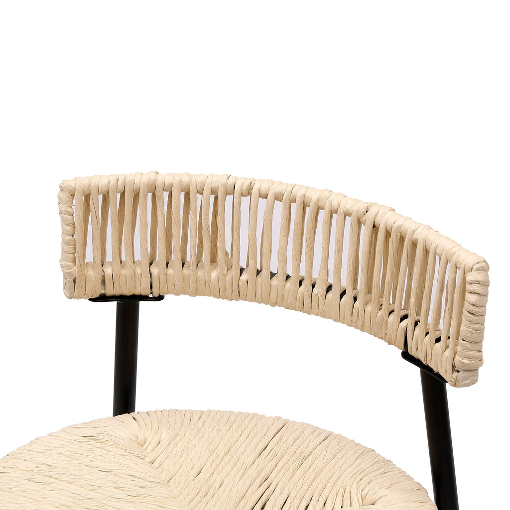 Counter Stools Set of 2 Handwoven Paper Rope Bar Stools
