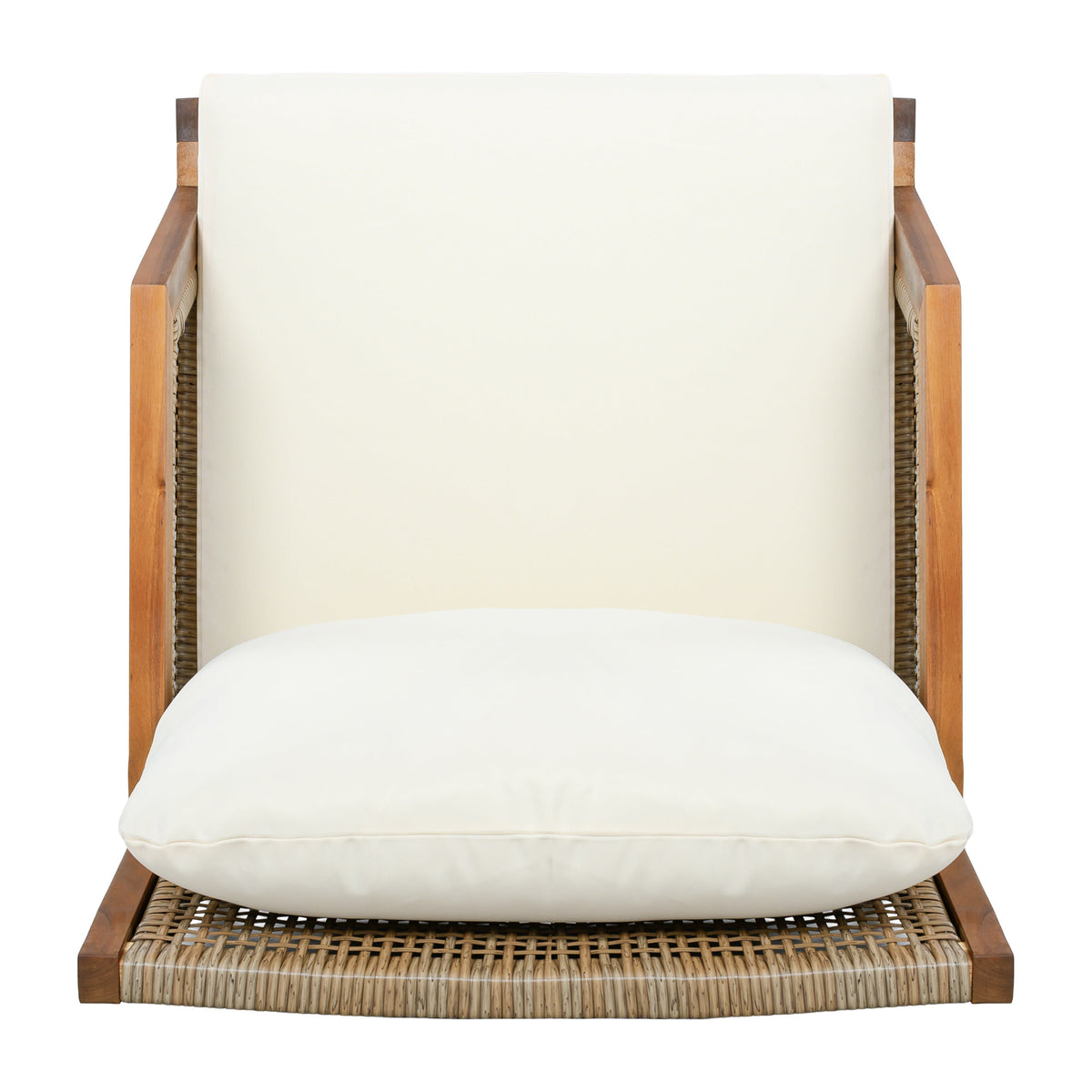 2 Piece Acacia Wood Patio Furniture Club Chair Set