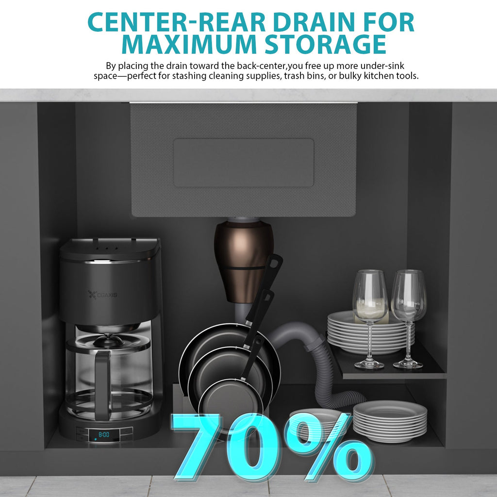 17" Undermount Kitchen Sink - Workstation Design