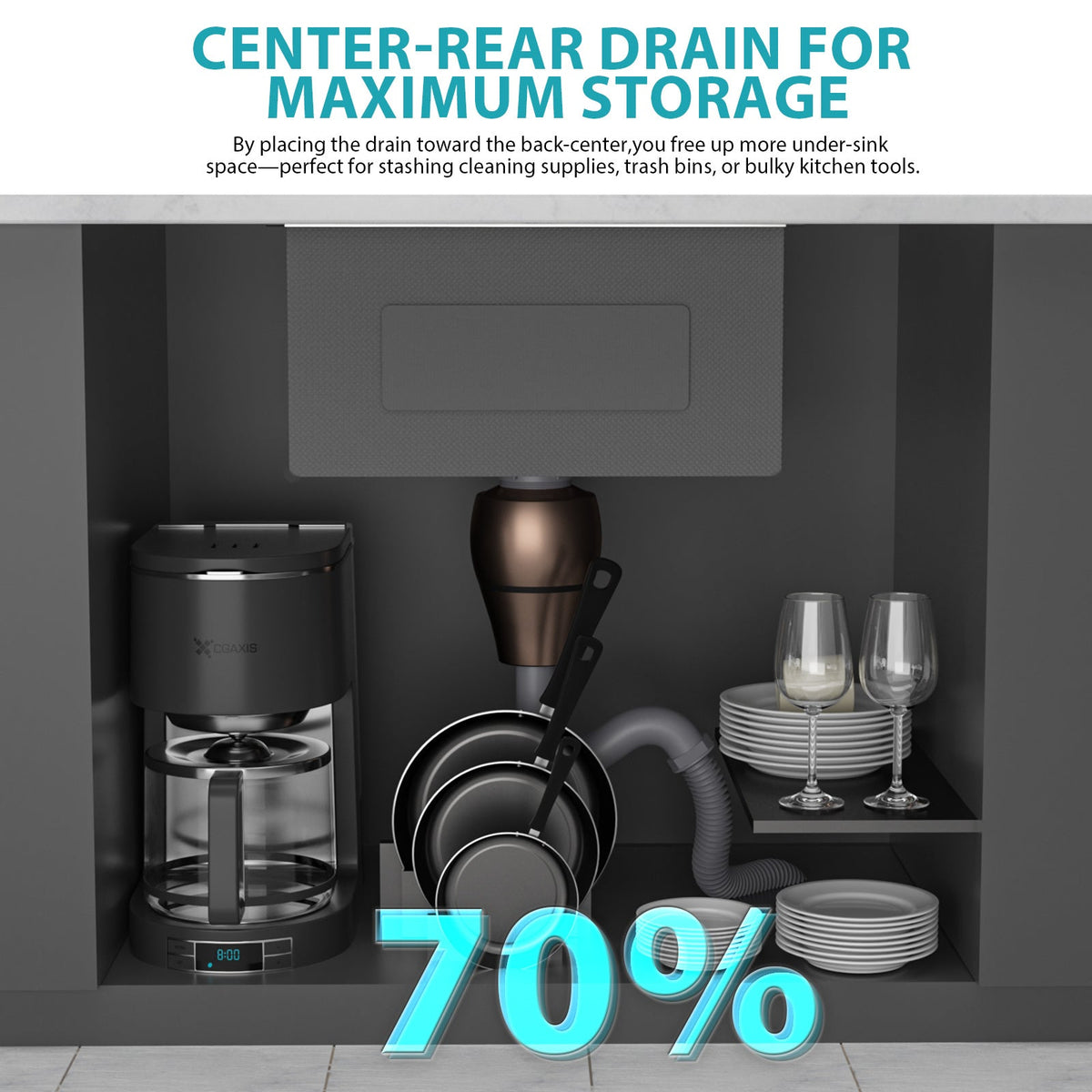17" Undermount Kitchen Sink - Workstation Design