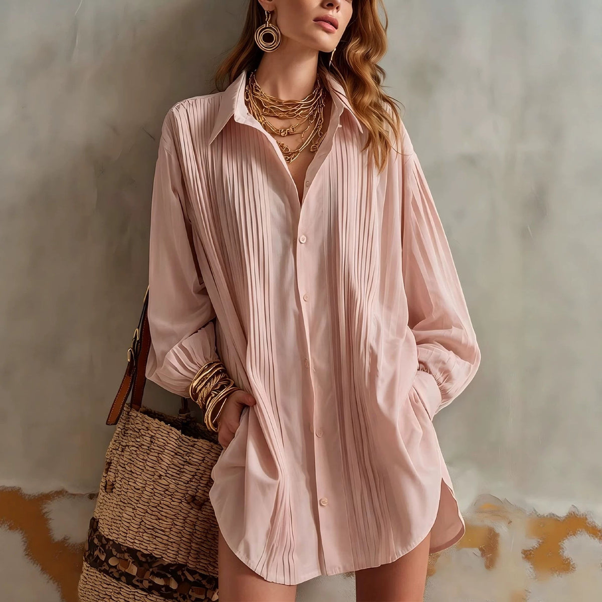 Simple Elegant Loose-fit Draping Versatile Top