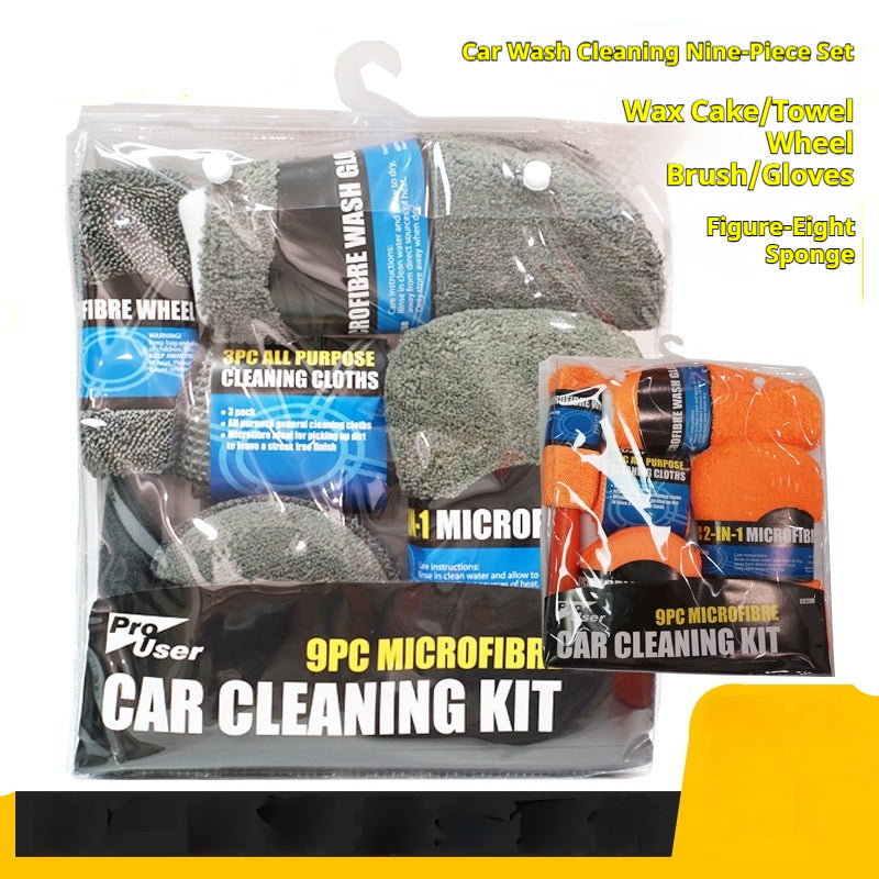 Home Beauty Car Wash Glove Towel Cloth And Waxing Sponge Set