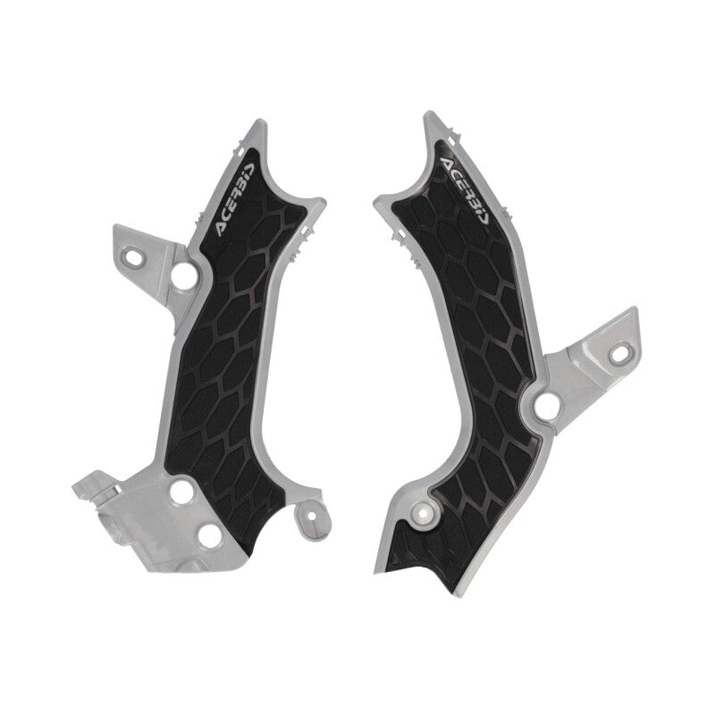 Acerbis 2024 Kawasaki KX450 Frame Guards- X-Grip - Silver/Black 2983671015
