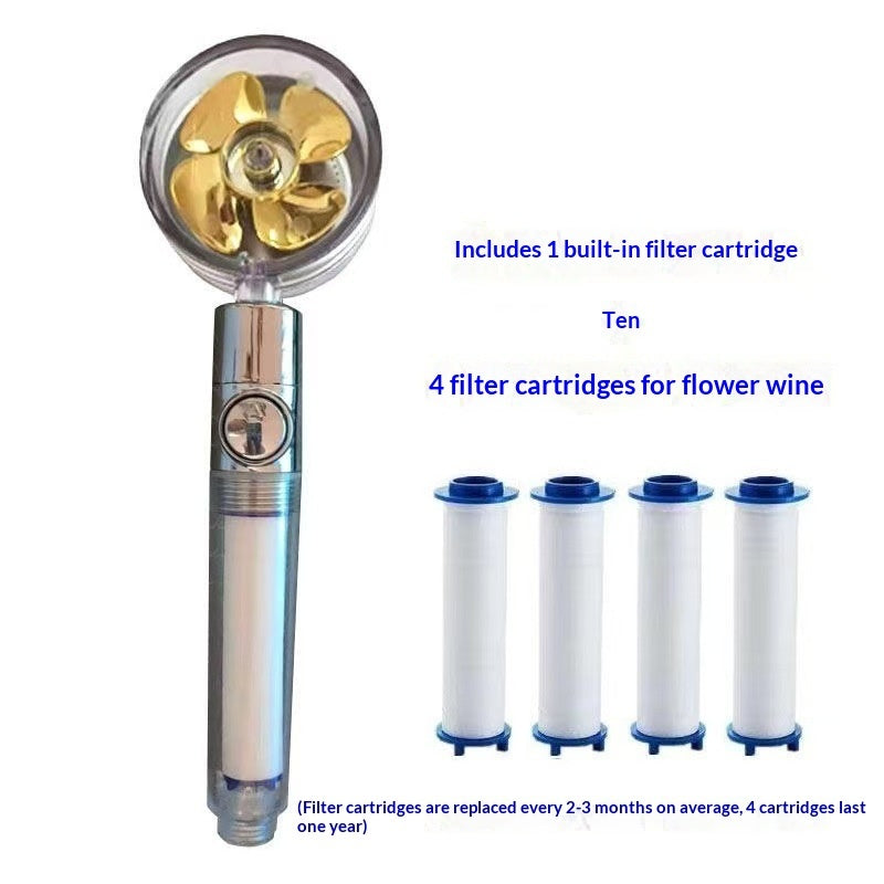 Small Waist Boost Shower Head Super-Strong Pressurized Turbo-Boost Shower Set