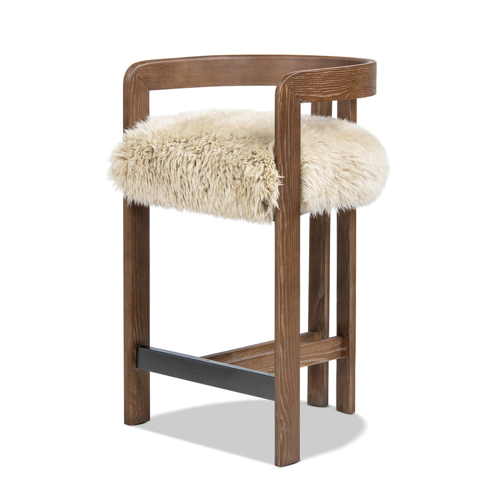 Millwick 26.5" Low Back Genuine Fur Stool