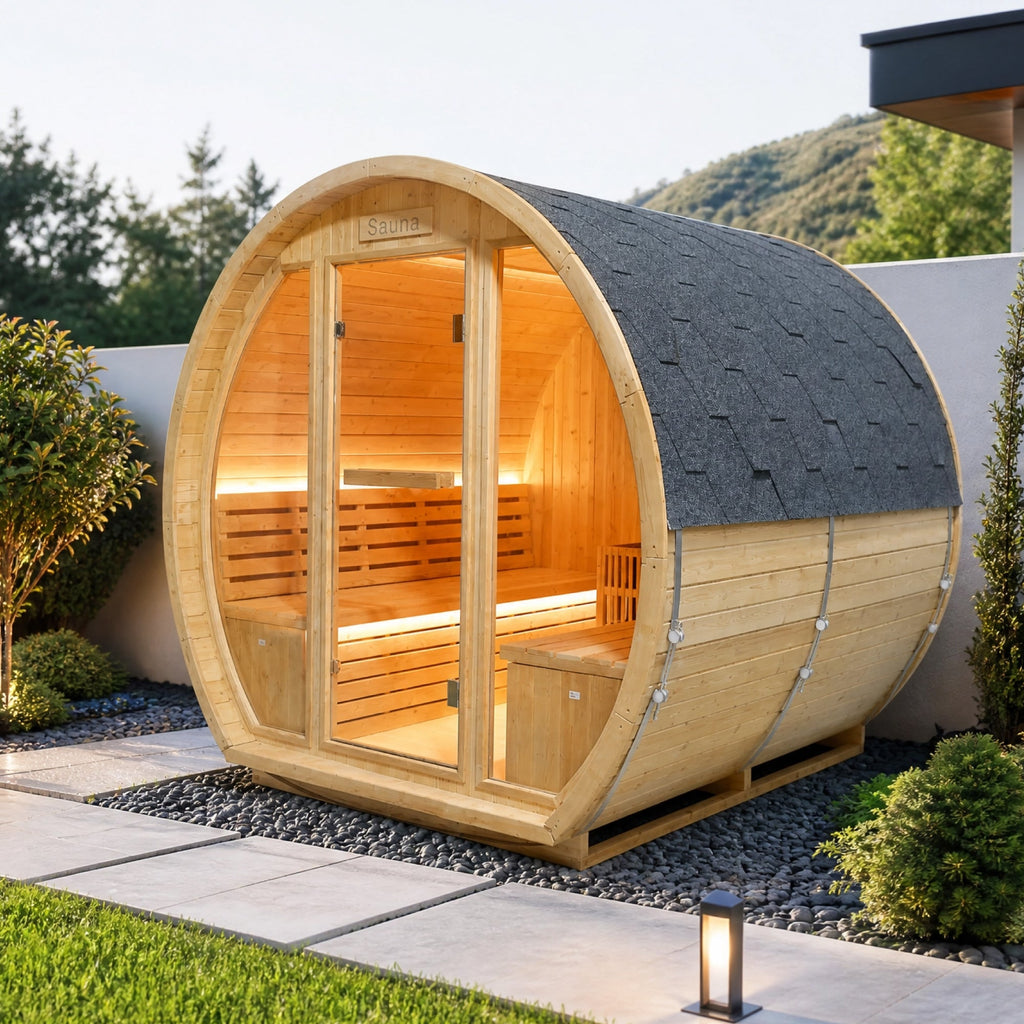 9000W 240V Finnish Carbonized Spruce Outdoor Sauna Room
