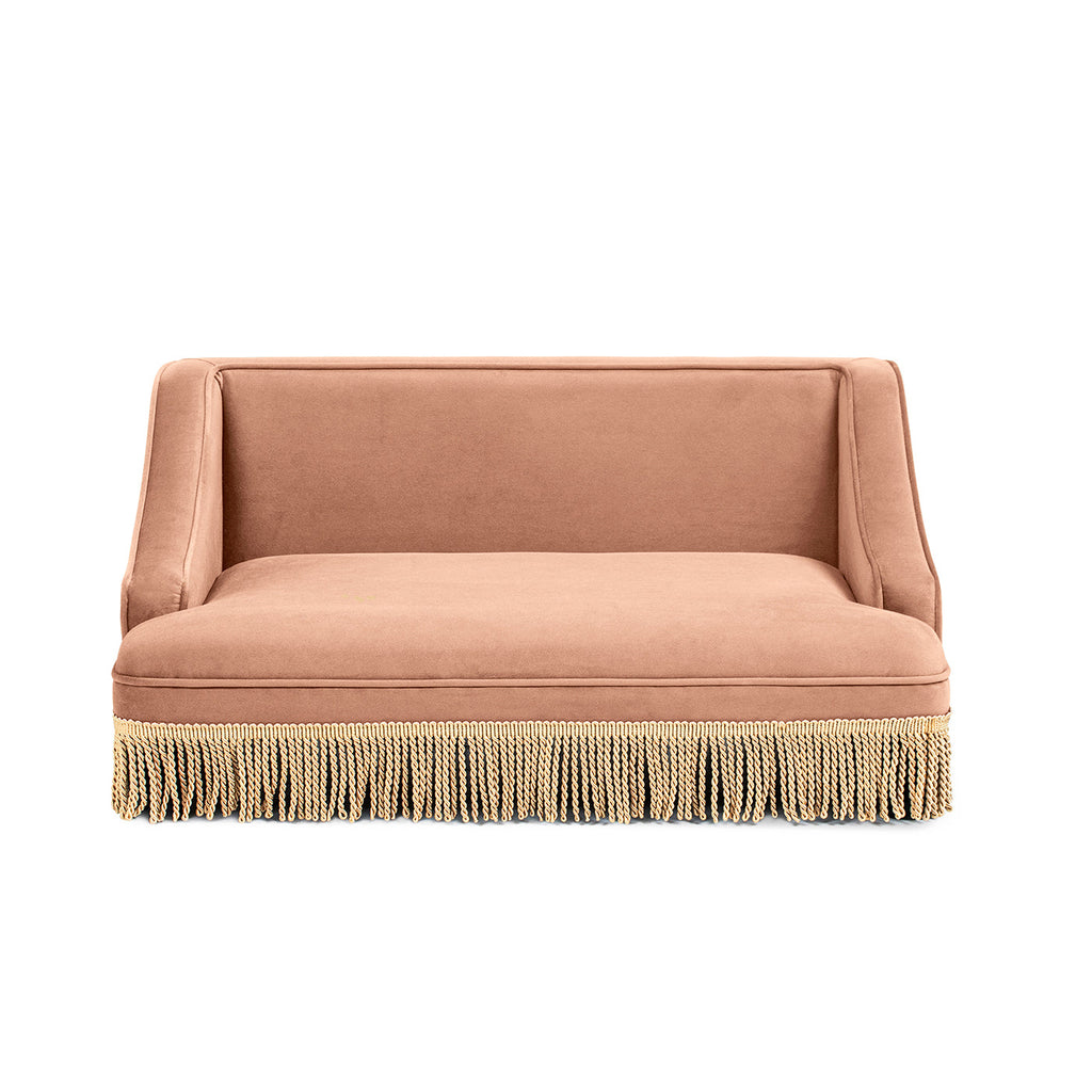 Duchess 33" Medium Princess Pet Bed Sofa with Fringe Skirt, Peach