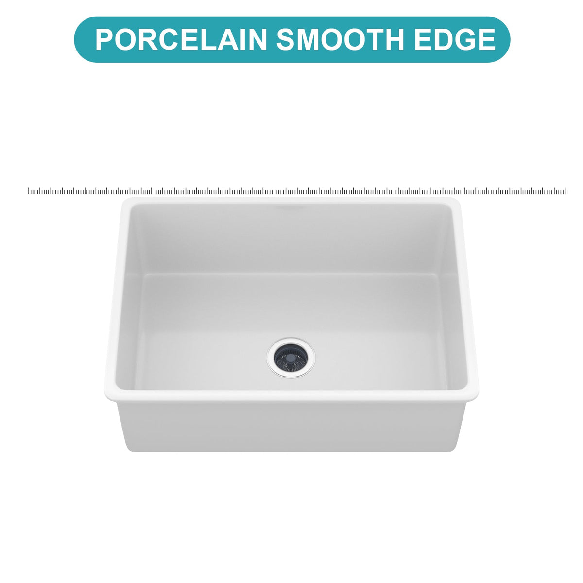 27"x19"x10" Undermount Single Bowl Fireclay Kitchen Sink