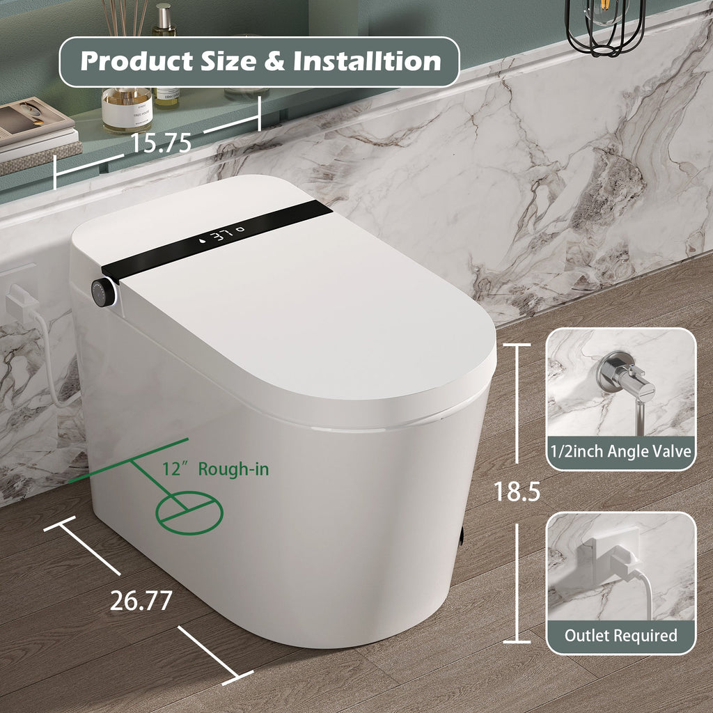 Smart Toilet With Bidet Built-In - White