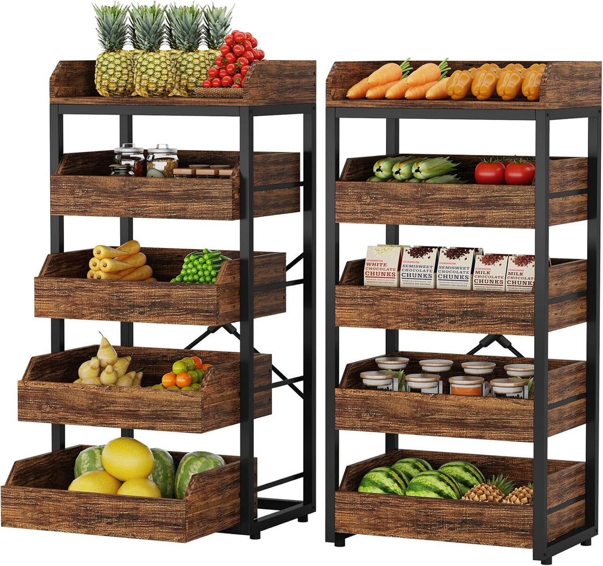 46.06” Tall 5-Tier Rustic Storage Rack