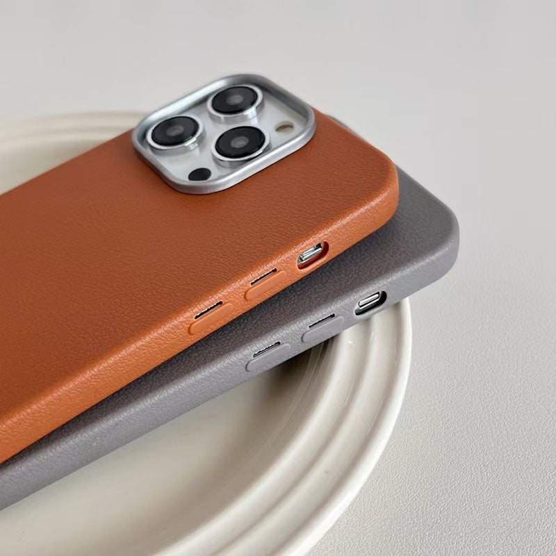 New Arrival Phone Case Best-selling Plain Leather Case In Solid Color