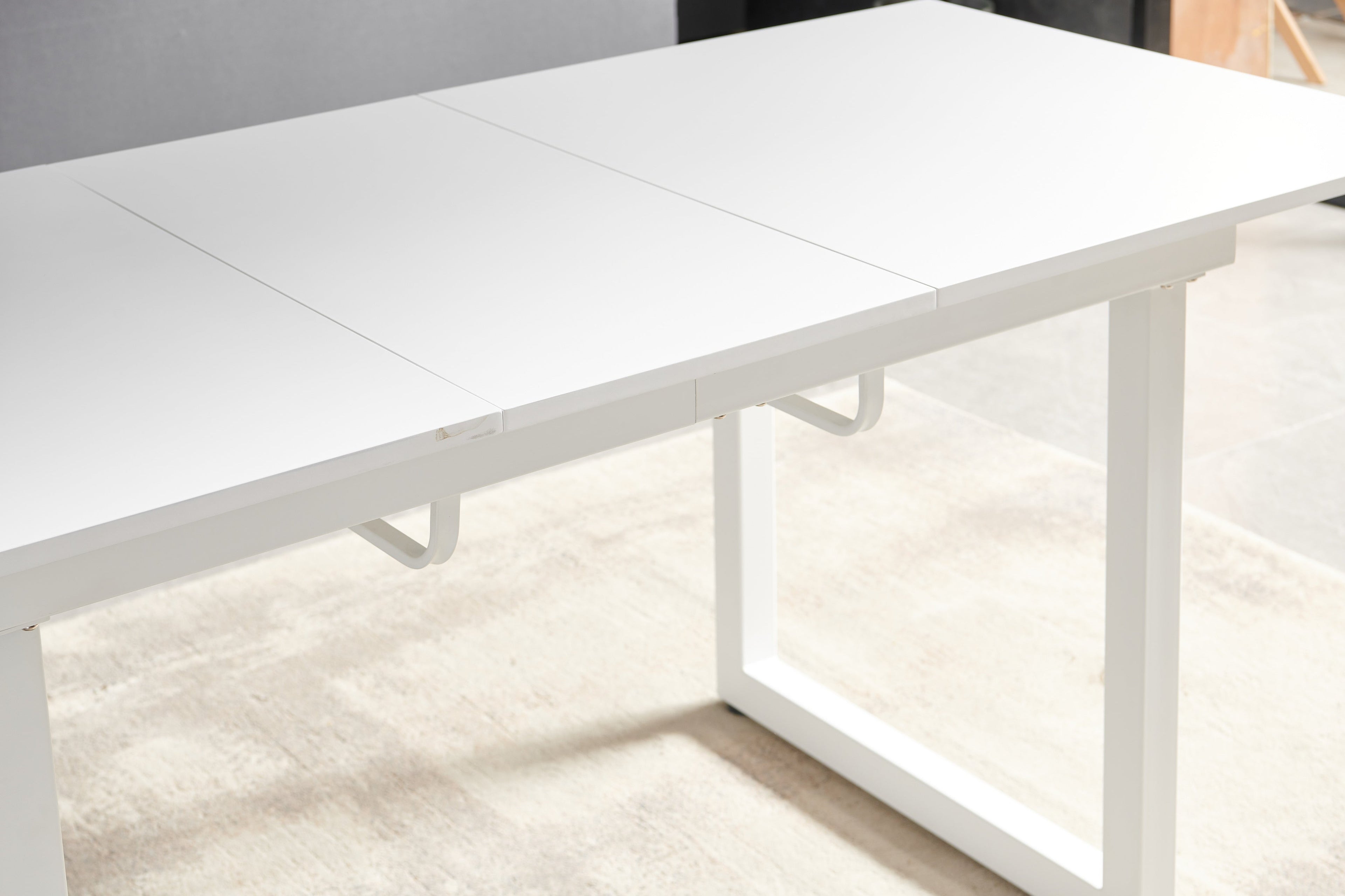 Square Extendable Dining Table with Metal Legs