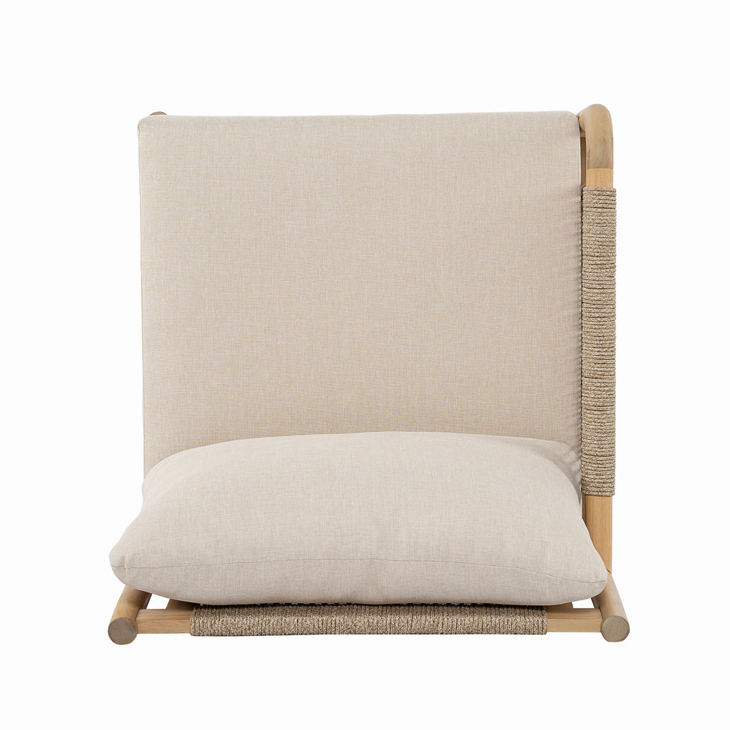 Casper Outdoor Left Arm Chair Acacia Wood and Woven Rope