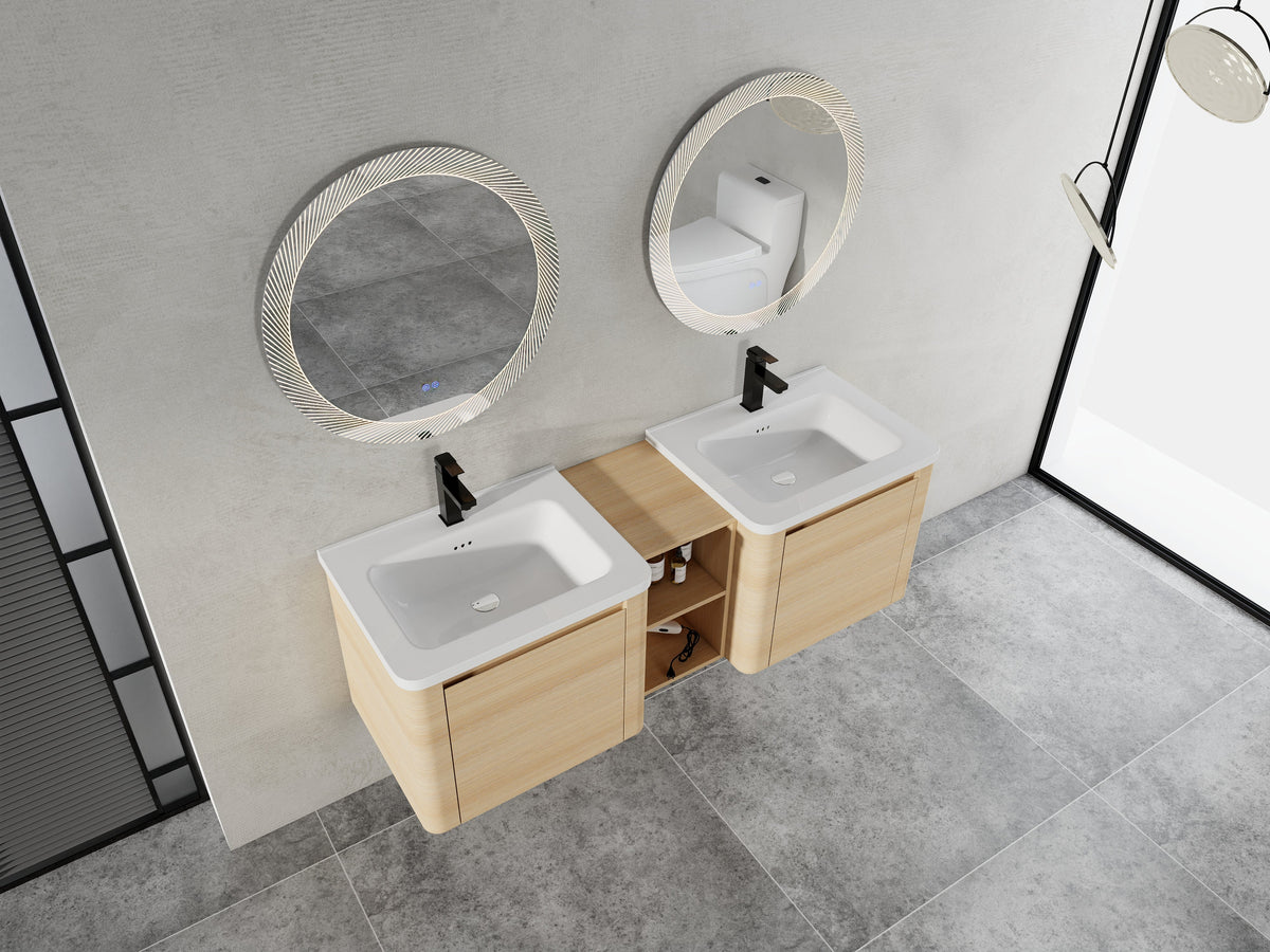 60'' Wall-Mounted Bathroom Vanity
