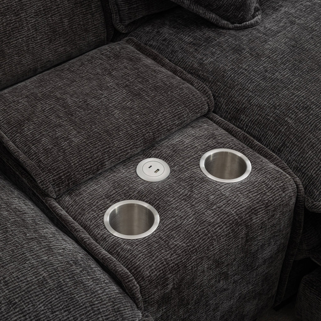 111" Sectional Sofa Chenille Upholstered Sofa