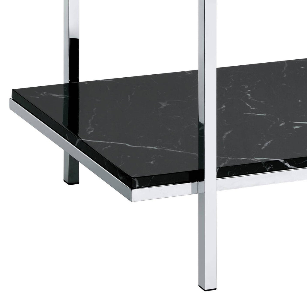 Angwin Mirrored Faux Marble Console Table
