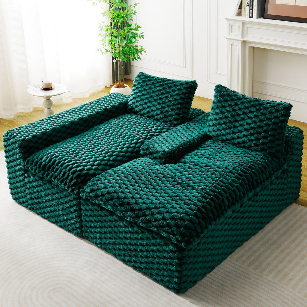 Green Turtle Velvet Versatile Sofa