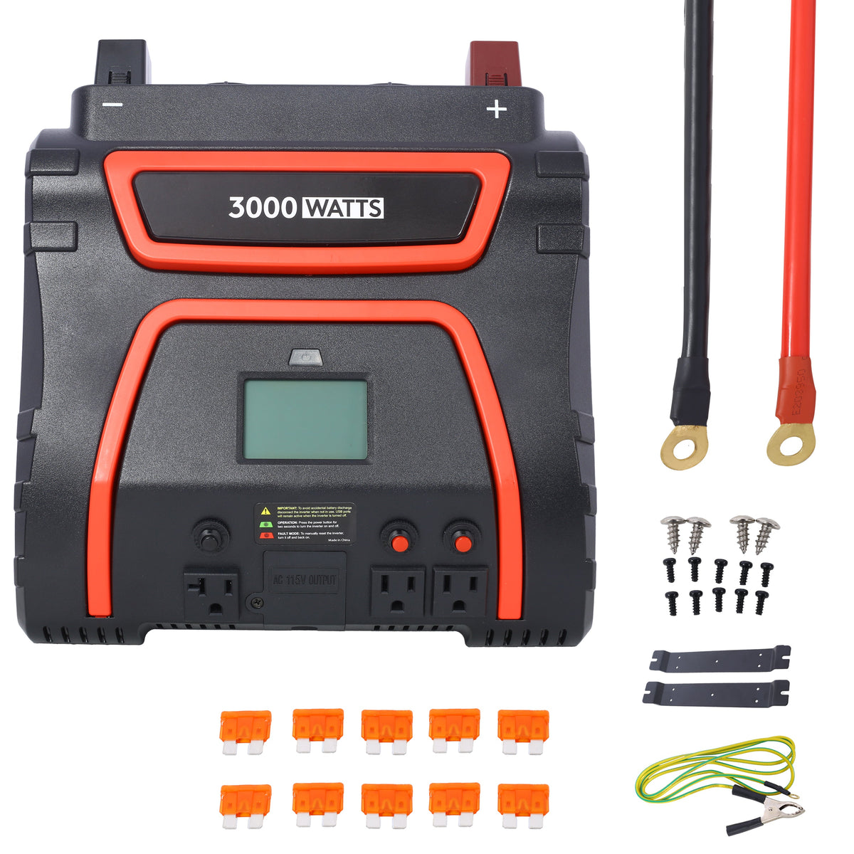 3000 Watts Power Inverter Modified Sine Wave Car LED Display