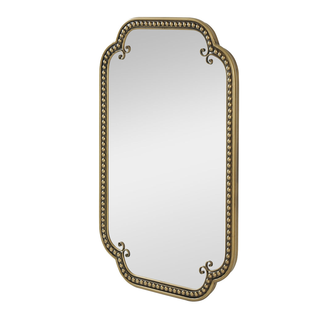 Gold Irregular Beaded Metal Framed Wall Mirror