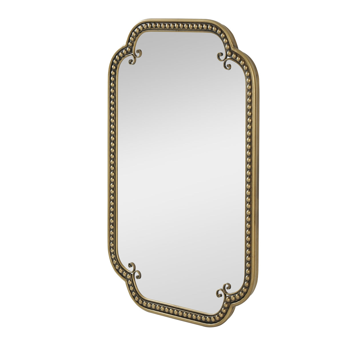 Gold Irregular Beaded Metal Framed Wall Mirror