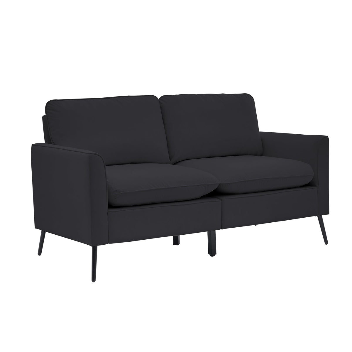 TS Cat Paw Leather Upholstered Sofa Loveseat - Black