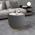 Modern Round Sintered Stone Pattern Tabletop Side Table