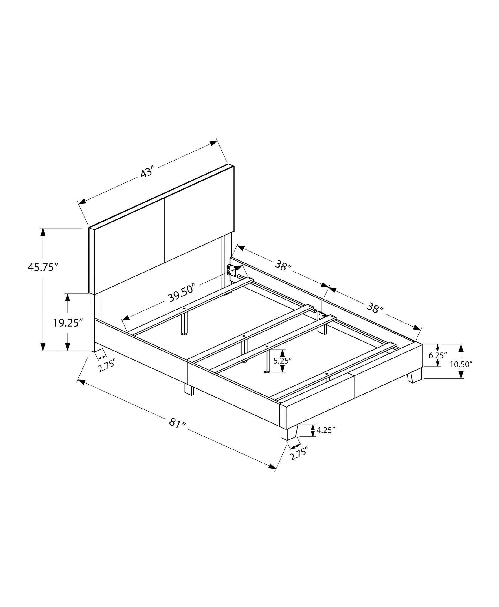 Twin Size Upholstered Bed Frame