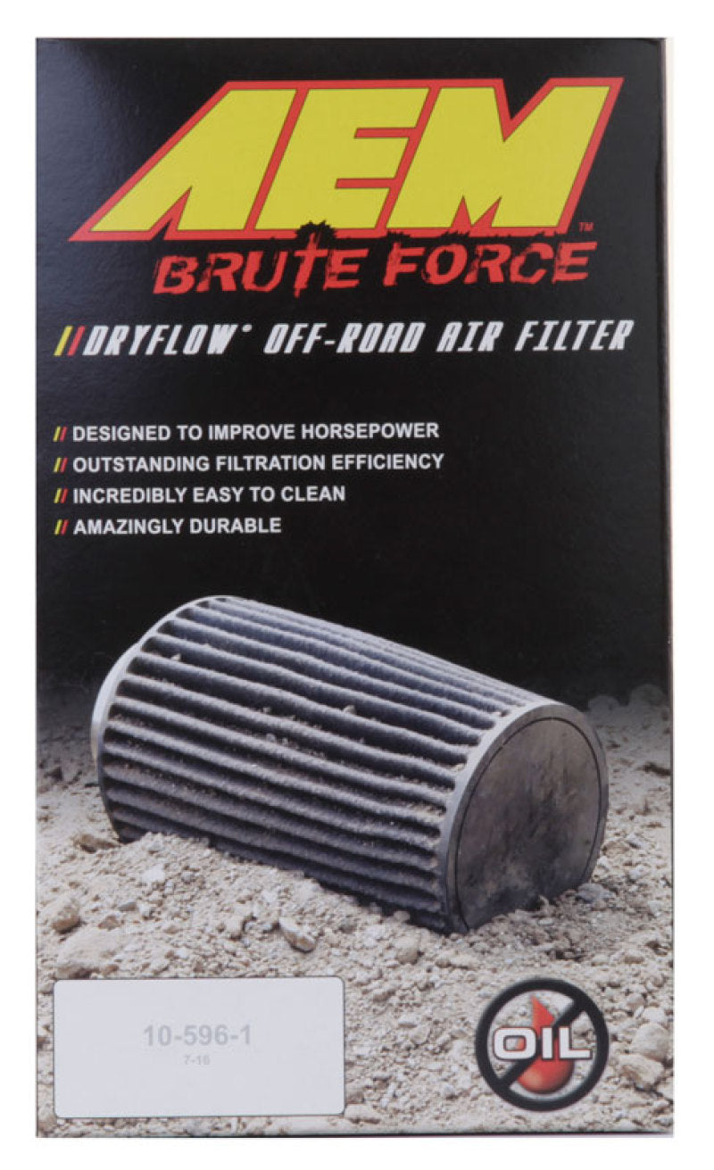 AEM Induction AEM Dryflow Conical Air Filter 2.75in Flange ID / 6in Base OD / 5.125in Top OD / 9.125in Height 21-2029BF