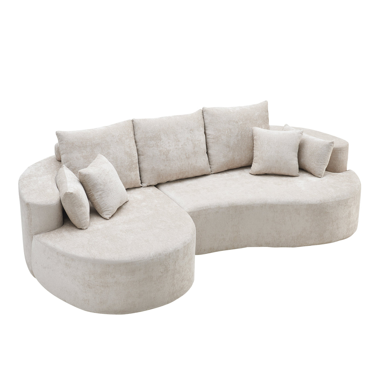 106 in. 2-Piece Fabric Cloud Curved Sectional Sofa with Chaise