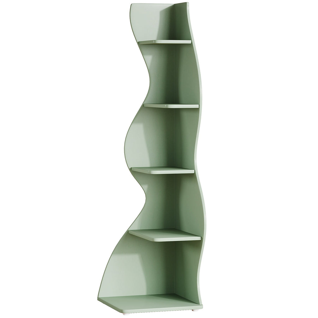 69.8" Height 5-Tier Wavy Bookshelf