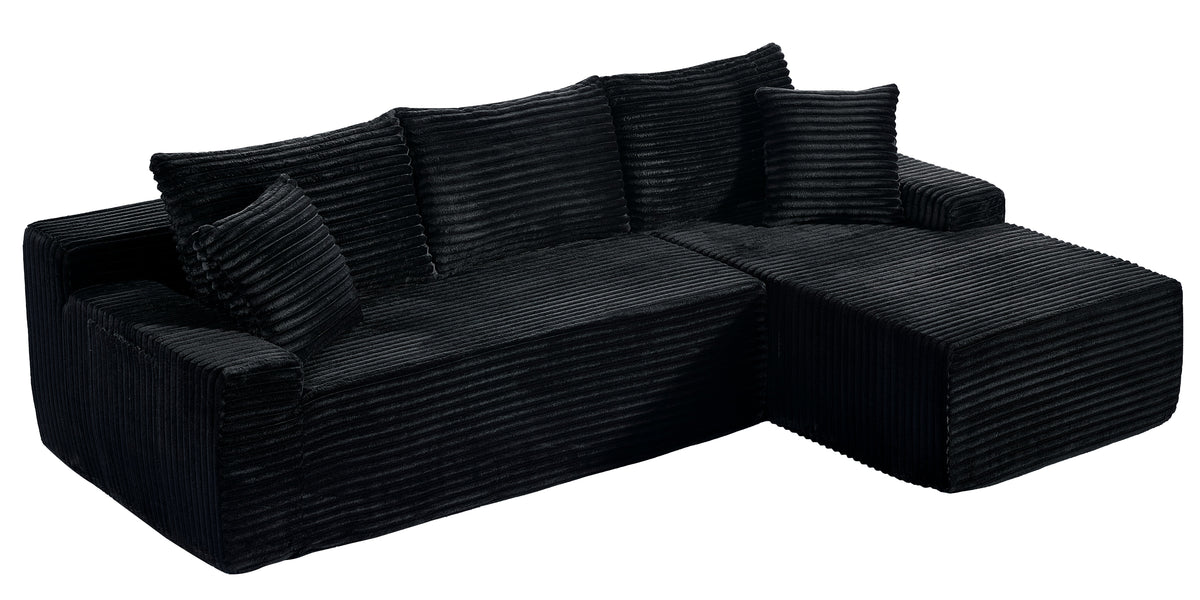 94 Inch Right Chaise L Shaped Boneless Cloud Sectional Sofa