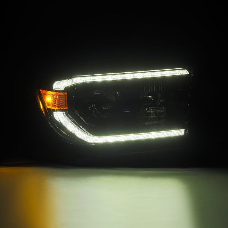 AlphaRex 07-13 Toyota Tundra / 08-17 Sequoia LUXX LED Proj HL Alpha-Blk w/Actv Light Seq. Sig + DRL 880825 *Discontinued