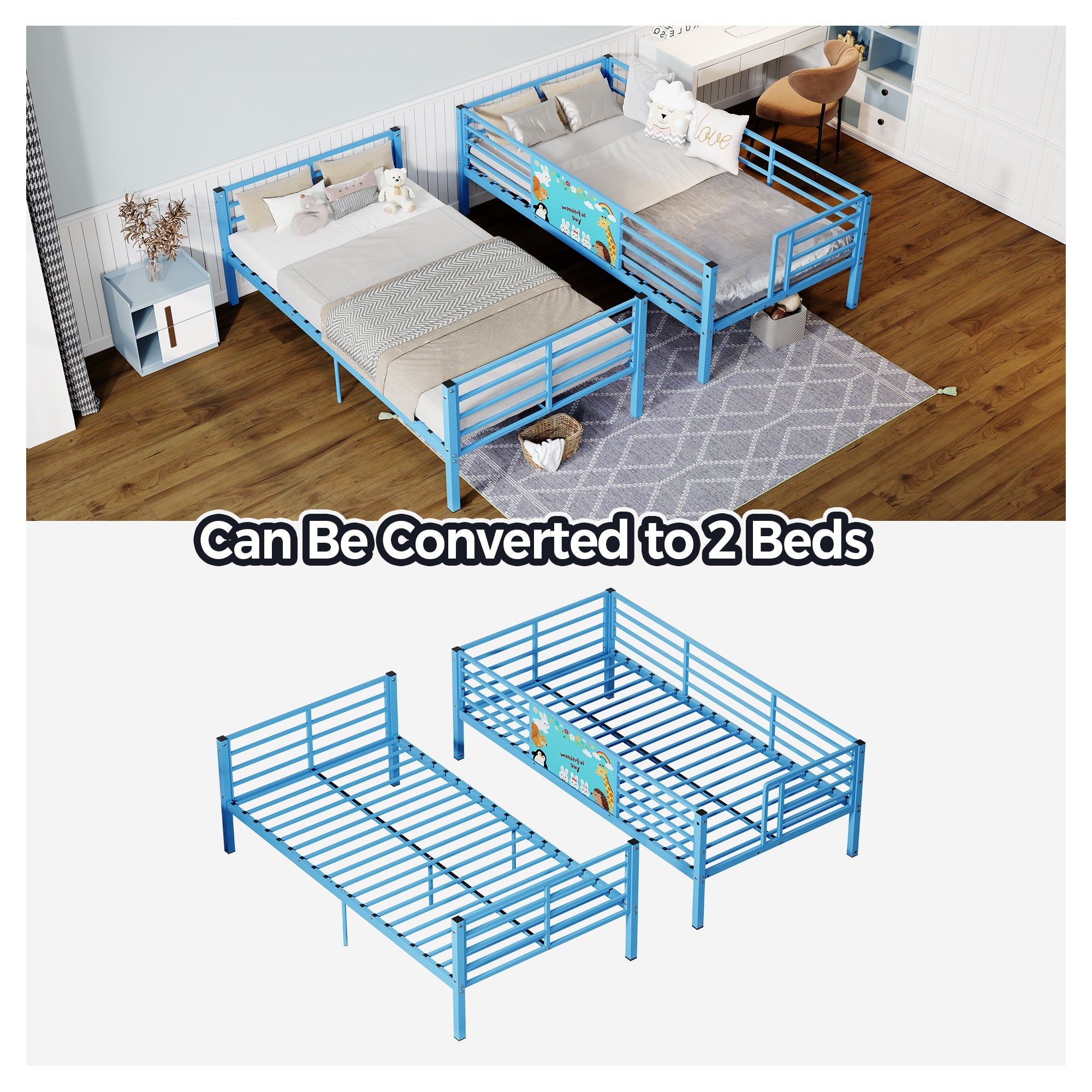 Twin Over Twin Metal Bunk Bed