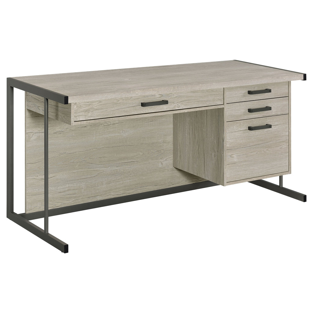Brisley Whitewashed Office Desk