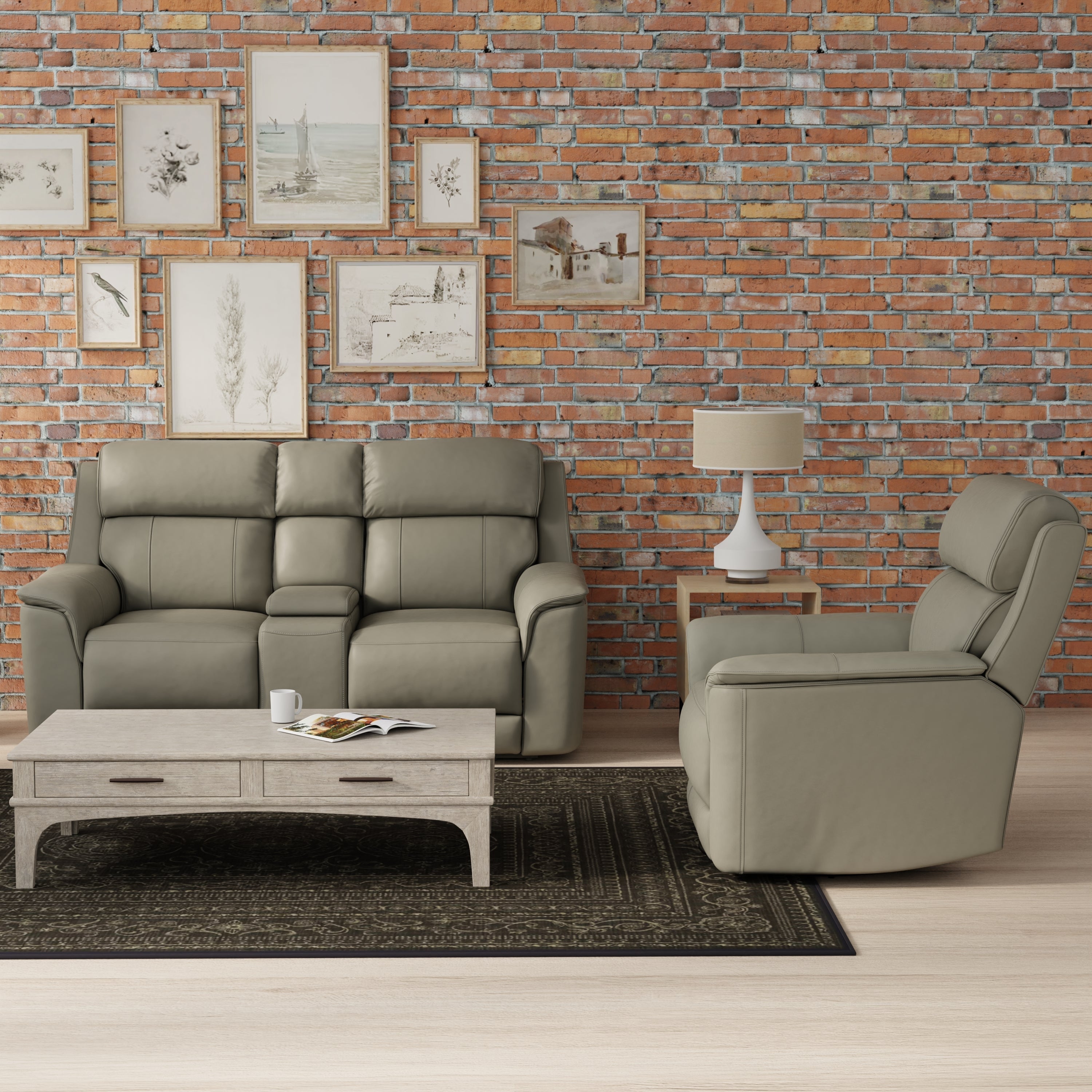 Oslo Manual Glider Recliner in Mineral