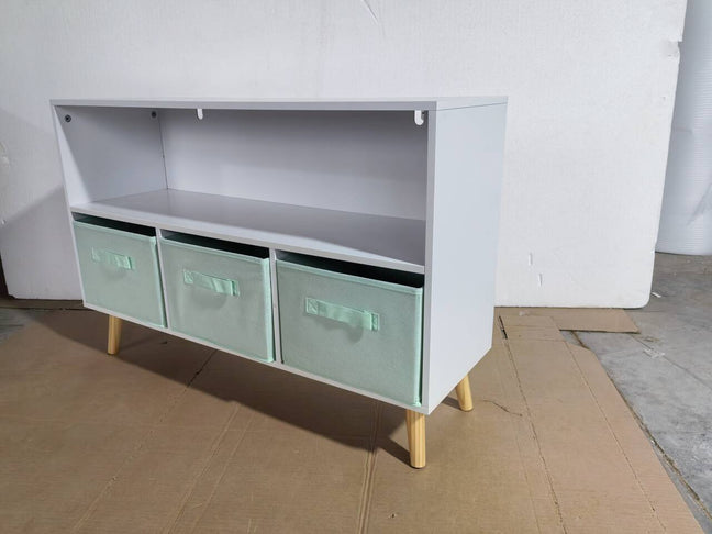 Kids Bookcase with Collapsible Fabric Drawers