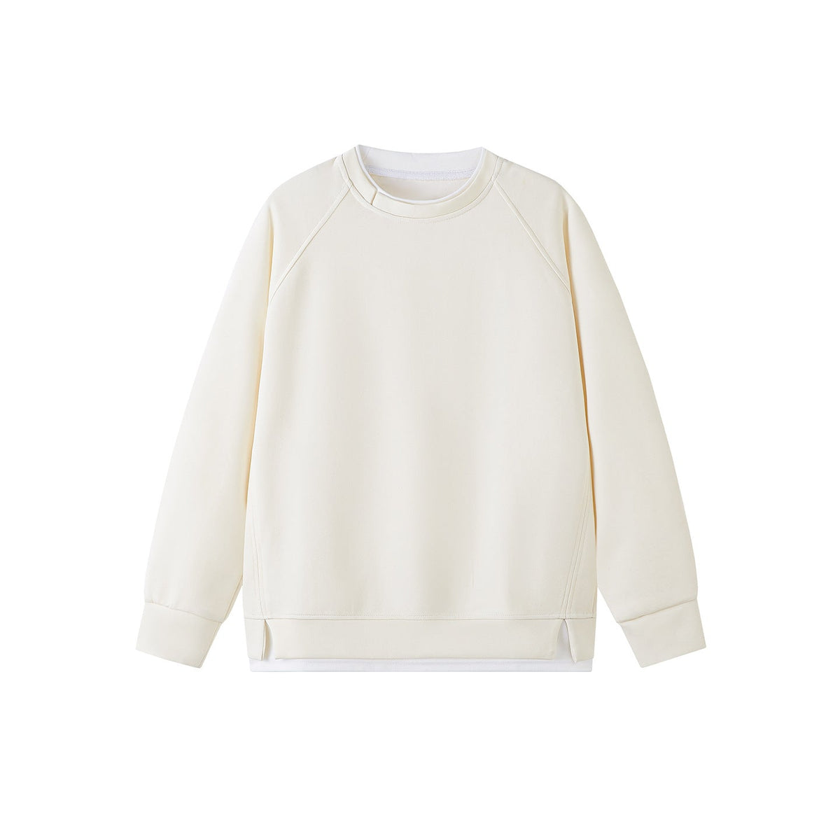 Womens Spliced Crew-neck Pullover Top