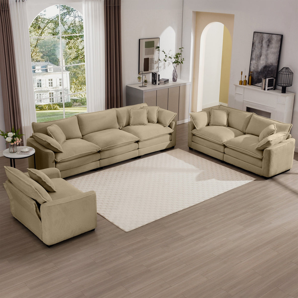 3 Piece Oversized Sectional Sofa