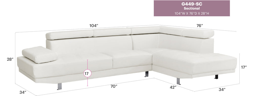 Riveredge G449-SC Sectional Without Ottoman