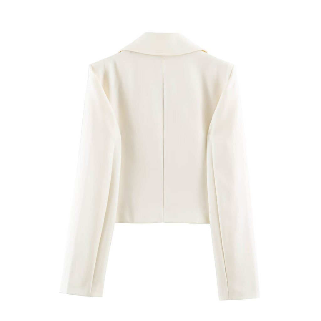 Fashionable And Versatile Solid-color Double-breasted Blazer
