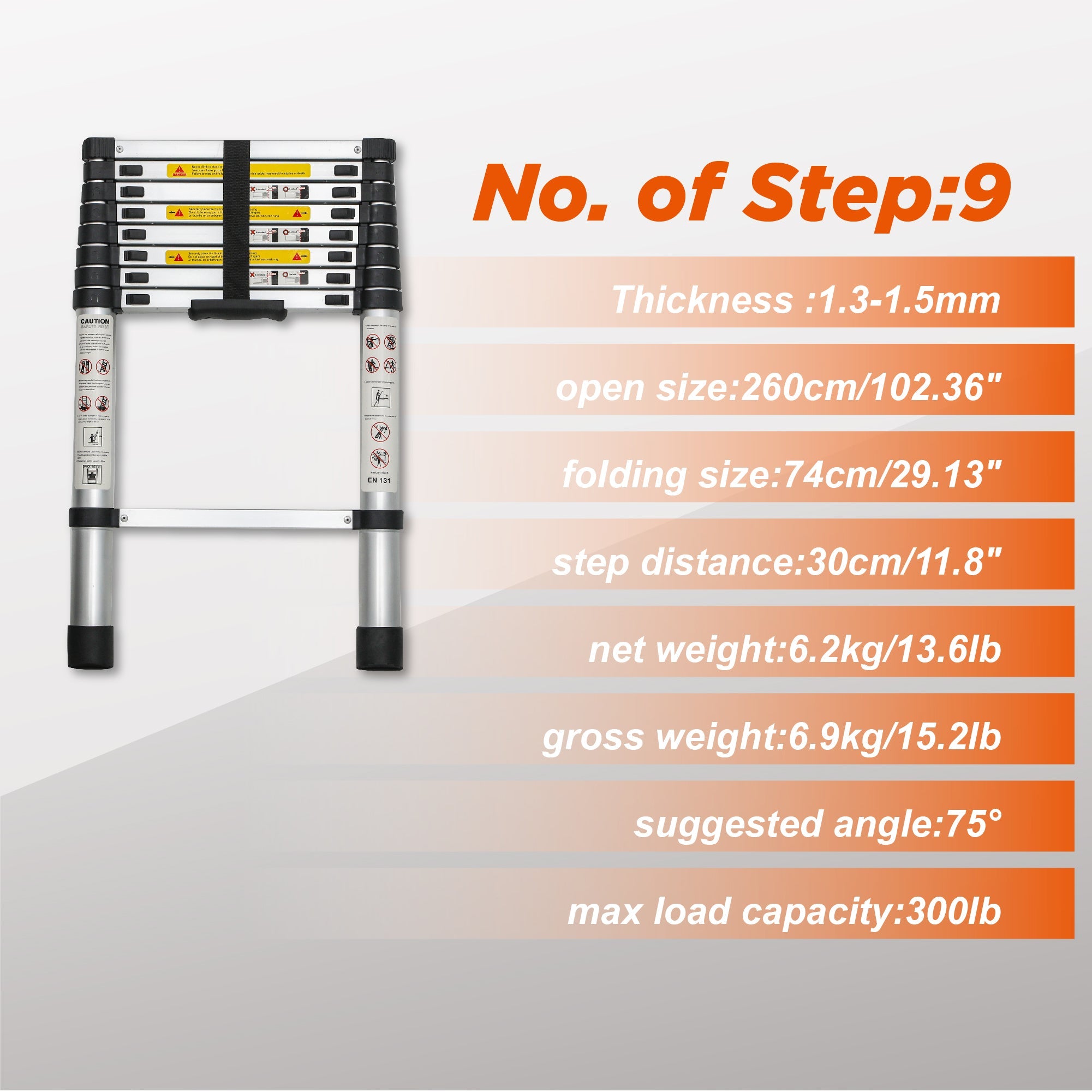 Telescoping Ladder 8.5FT
