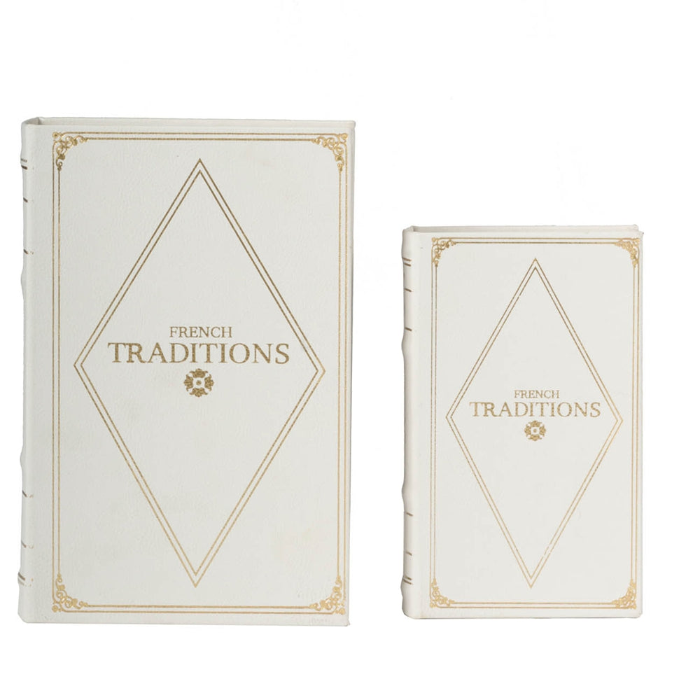 Set of 2 Botanical Green and White Book Boxes