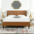 Aspen Vertical Tufted Modern Headboard Platform Bed Set, Queen