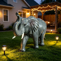 20'' Tall Resin Elephant Statue with Raised Trunk