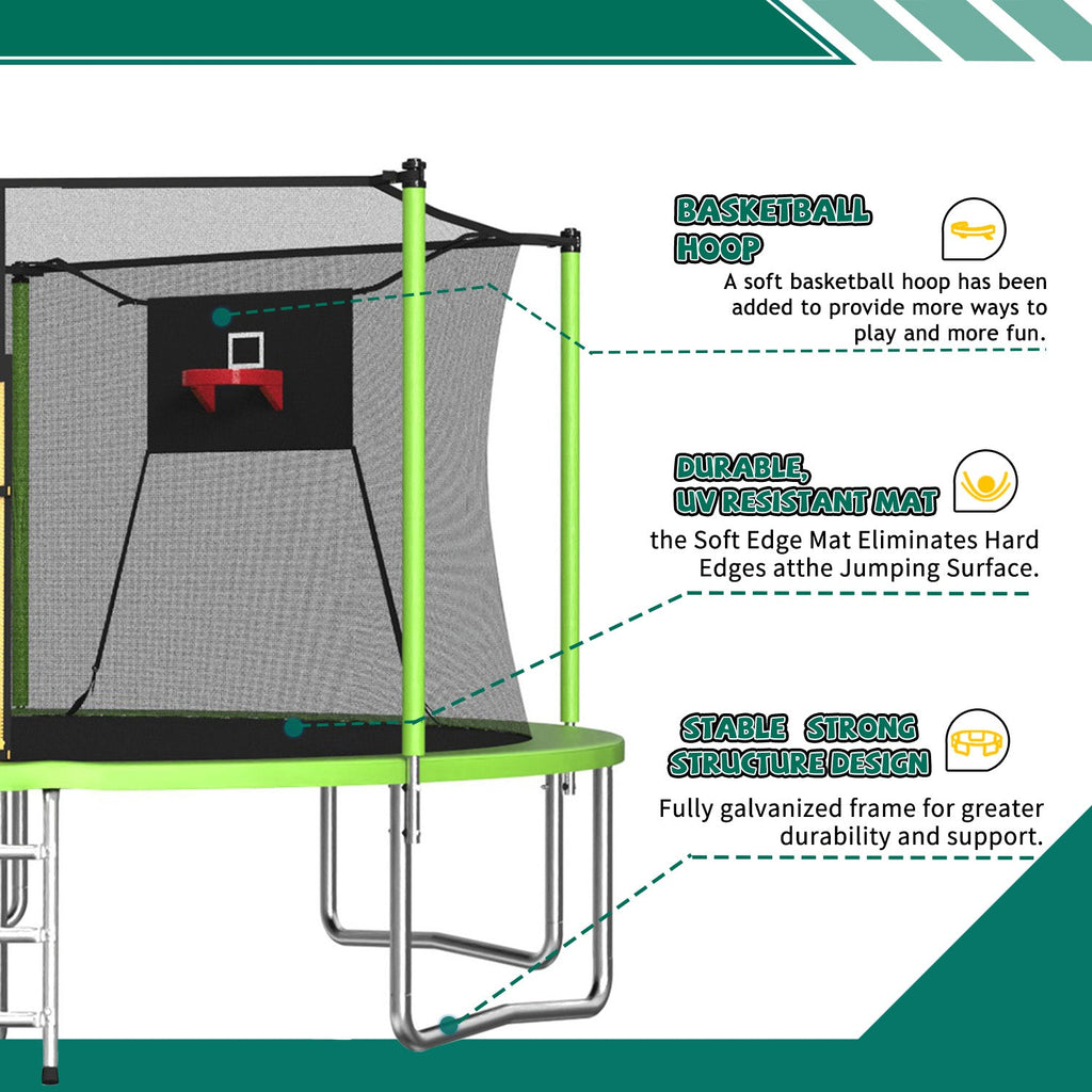 14FT Trampoline with Enclosure Net