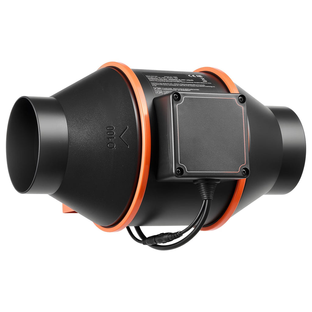 Inline Duct Fan, 205 CFM 4 inch EC Motor Ventilation Fan