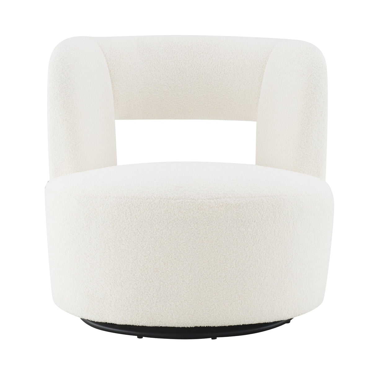 Swivel Barrel Chair with Soft Teddy Fabric