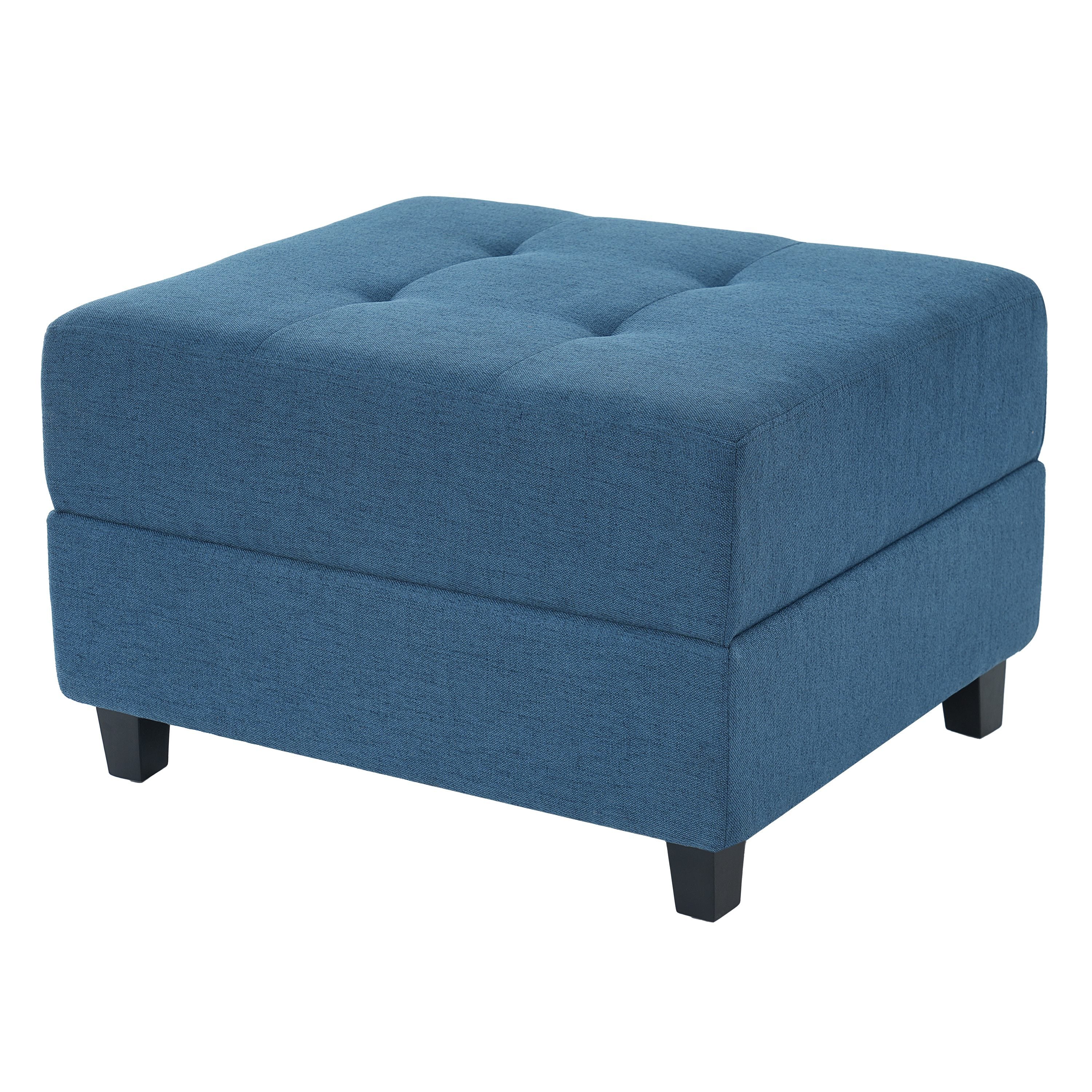 Navy Blue Tufted Ottoman