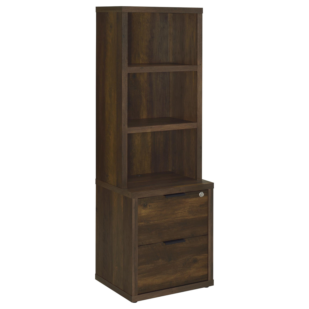 Geary Dark Pine 3-Piece Wall Unit Bookcase Set with USB
