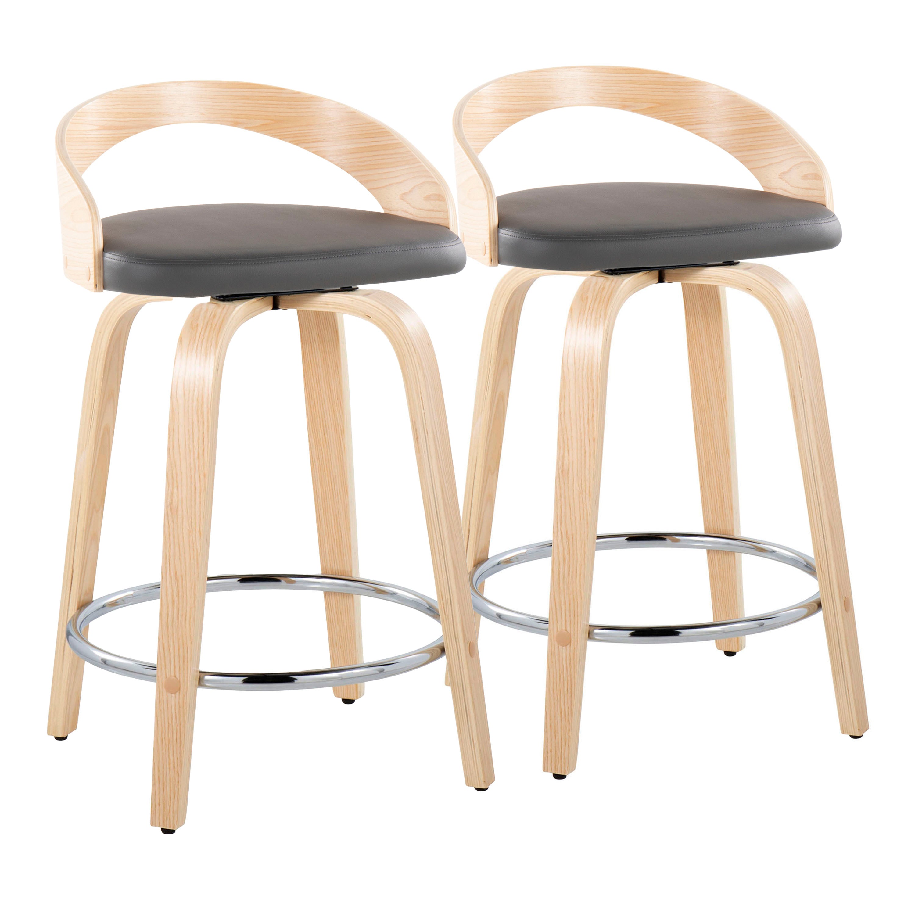 Contemporary Fixed-Height Counter Stool with Swivel